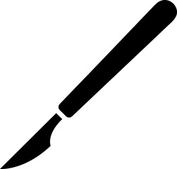 Poster - Illustration of scalpel or knife glyph icon.