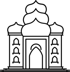 Wall Mural - Mosque icon in line art.