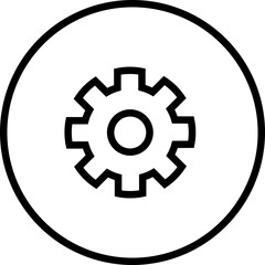 Poster - Line art Setting Button icon in flat style.