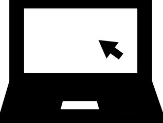 Poster - Cursor Arrow on Laptop Screen icon or symbol.