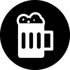 Sticker - B&W beer mug icon in flat style.