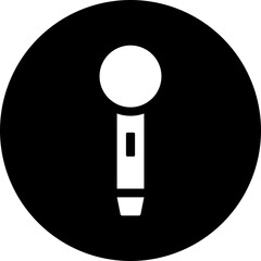 Poster - Microphone icon in b&w color.