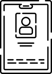 Wall Mural - Identity card icon in line art.