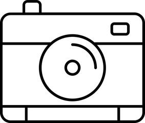 Poster - Isolated camera icon in line art.