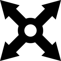 Poster - Glyph icon or symbol of ninja shuriken weapon. 