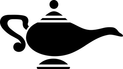 Poster - Magic lamp glyph icon or symbol.