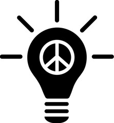 Poster - Lighting bulb or peace idea icon in flat style.