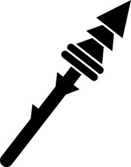 Poster - Flat style spear icon in b&w color.