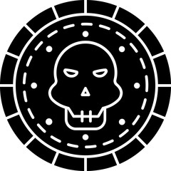 Sticker - Vector illustration of skull coin. 