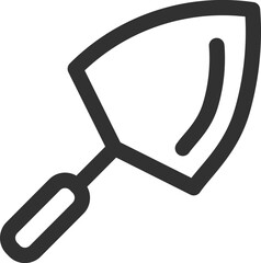 Sticker - Black line art illustration of trowel icon.