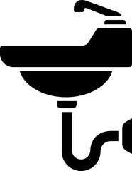 Poster - Glyph sink icon in flat style.