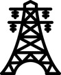 © Abdul Qaiyoom - Electric pylon icon in line art.