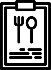 Poster - Black line art illustration of menu card icon.