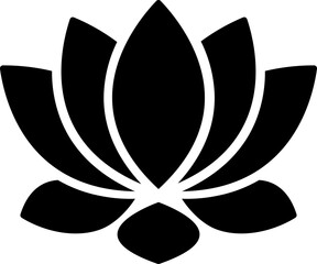 Sticker - Lotus flower glyph icon or symbol.