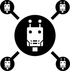 Sticker - Vector illustration of robotic connection icon. 