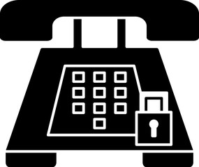 Canvas Print - Glyph telephone keypad lock icon.