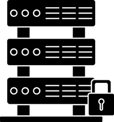 Sticker - Vector illustration of server security icon.