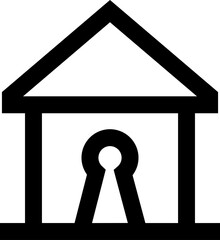 Sticker - House security icon  in flat style.