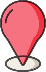 Sticker - Location pointer or Gps icon in red and black color.