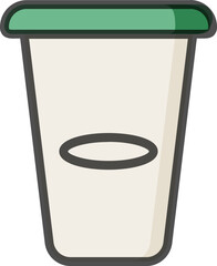 Poster - Water Glass icon in white and green color.