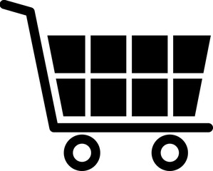 Poster - Shopping cart icon in b&w color.