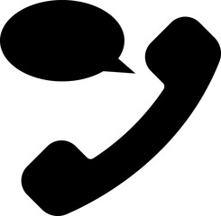 Poster - Phone call icon in black color.