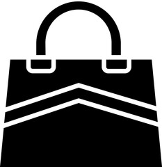 Sticker - Shopping bag glyph icon or symbol.