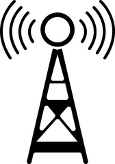 Canvas Print - Wifi tower or signal icon in flat style.