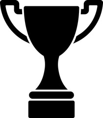 Sticker - B&W illustration trophy cup icon.