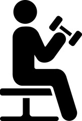 Canvas Print - Man sitting on seat with lifting dumbbell icon.  