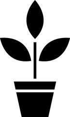 Sticker - Leaf plant glyph icon or symbol.