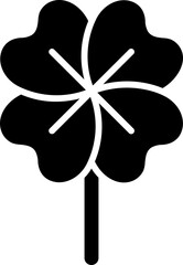 Sticker - B&W illustration of clover leaf icon.