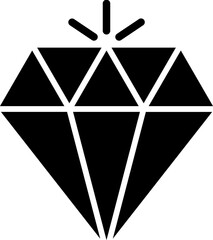 Sticker - Diamond icon in b&w color.