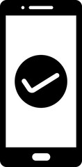 Sticker - Check mark on smartphone screen icon.