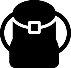 Canvas Print - B&W illustration of backpack icon.