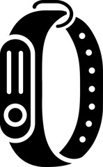 Sticker - Glyph smart band icon in flat style.