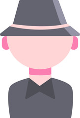 Sticker - Vector illustration of man wearing pilgrim hat icon.