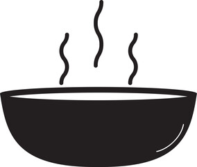 Sticker - Vector illustration of hot soup bowl icon.