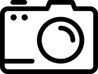 Sticker - Isolated camera icon in line art.