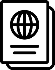 Poster - Passport icon or symbol in line art.