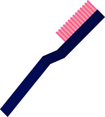 Sticker - Pink and blue toothbrush icon in flat style.