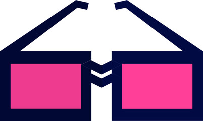 Wall Mural - Isolated goggles icon in pink and blue color.