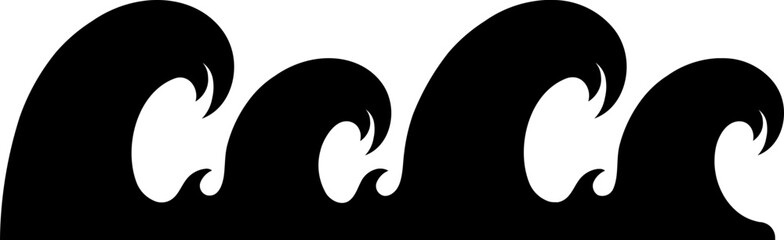 Poster - Glyph tsunami icon or symbol.