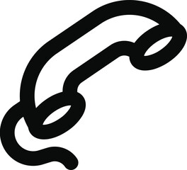 Wall Mural - Line art Telephone Receiver icon in flat style.