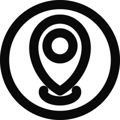 Sticker - Location Pointer or Gps icon in thin line art.