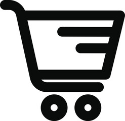 Wall Mural - Shopping Cart or Trolley icon in thin line art.