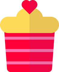 Poster - Illustration of loving cupcake icon in flat style.