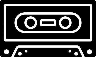 Poster - Isolated cassette icon in b&w color.