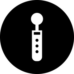 Poster - B&W remote control icon in flat style.