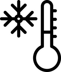 Sticker - Illustration of winter season temperature flat icon.